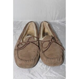 UGG Ascot Men's Suede Moccasin Slippers Chestnut Brown Sheepskin Lined 11.5